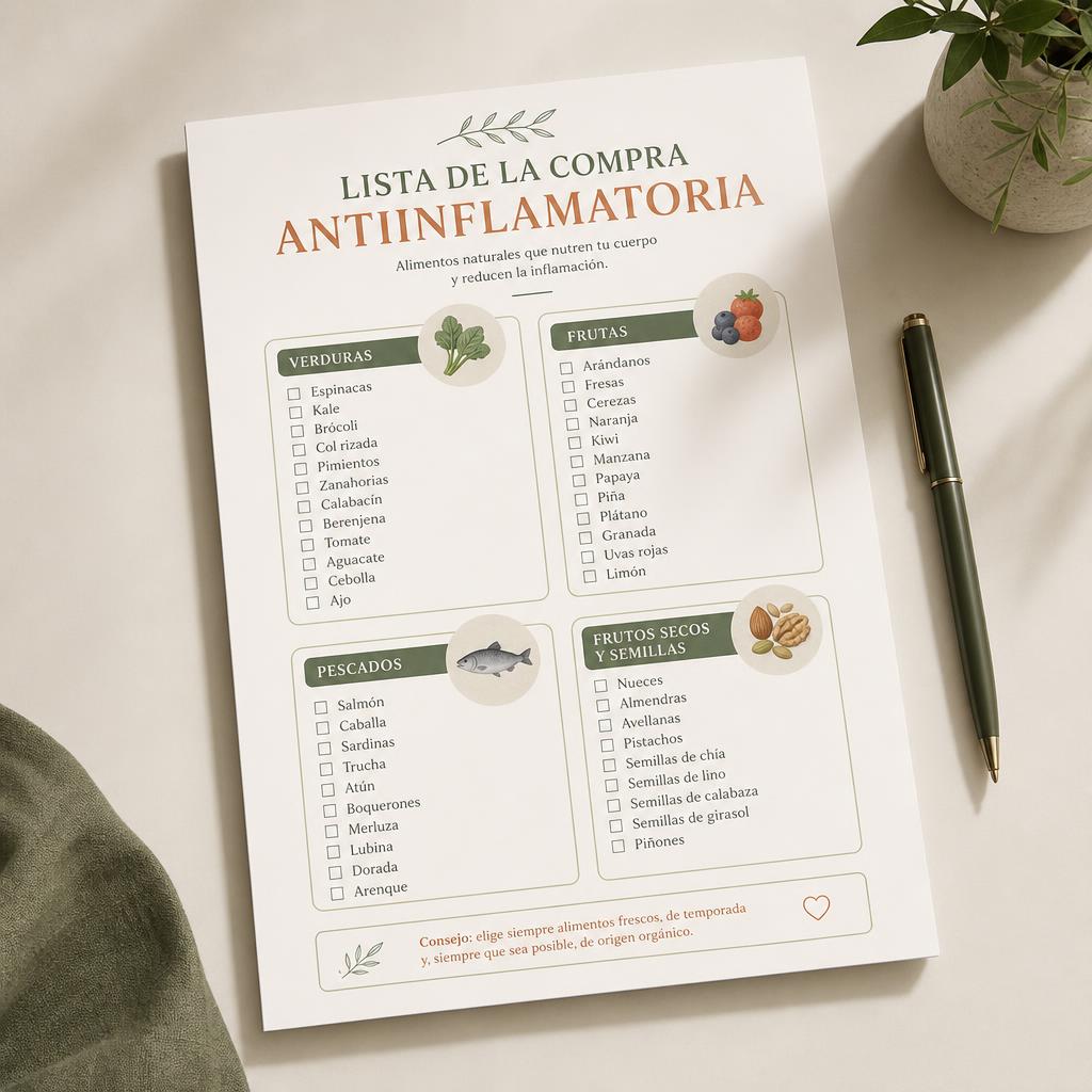 Lista de la compra antiinflamatoria